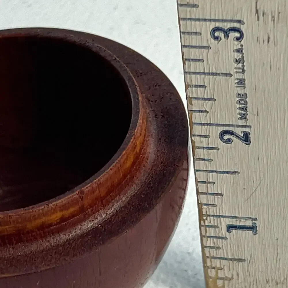 Wood Apple Shaped Trinket Carved Display Box Home Decor 3.5
